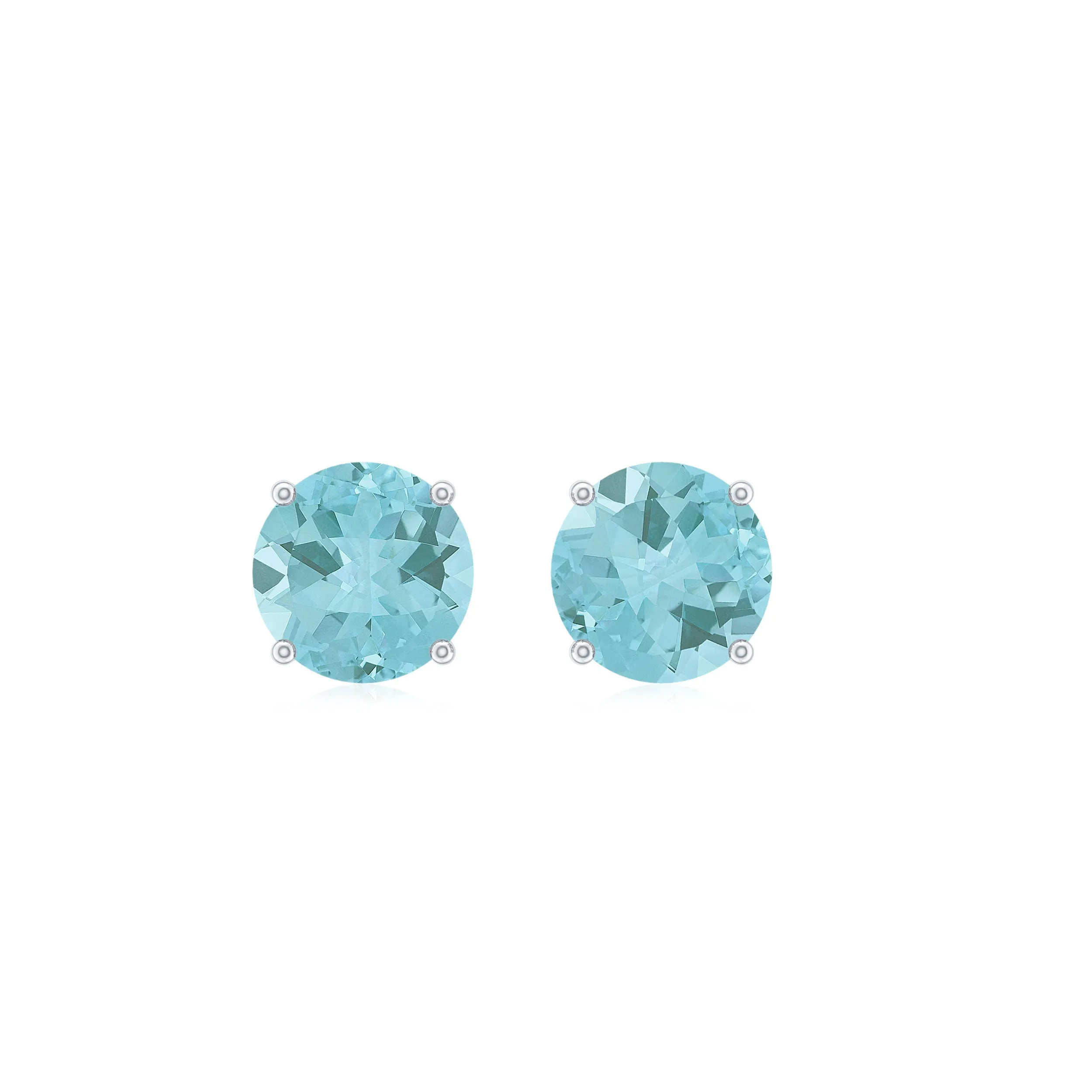 0.75 CT Sky Blue Topaz Solitaire Stud Earrings
