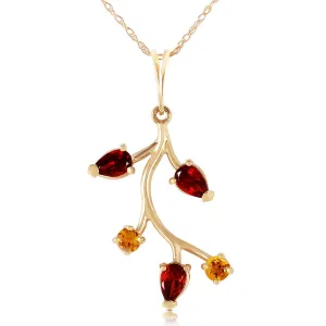 0.95 Carat 14K Solid Yellow Gold Infinite Passion Garnet Citrine Necklace