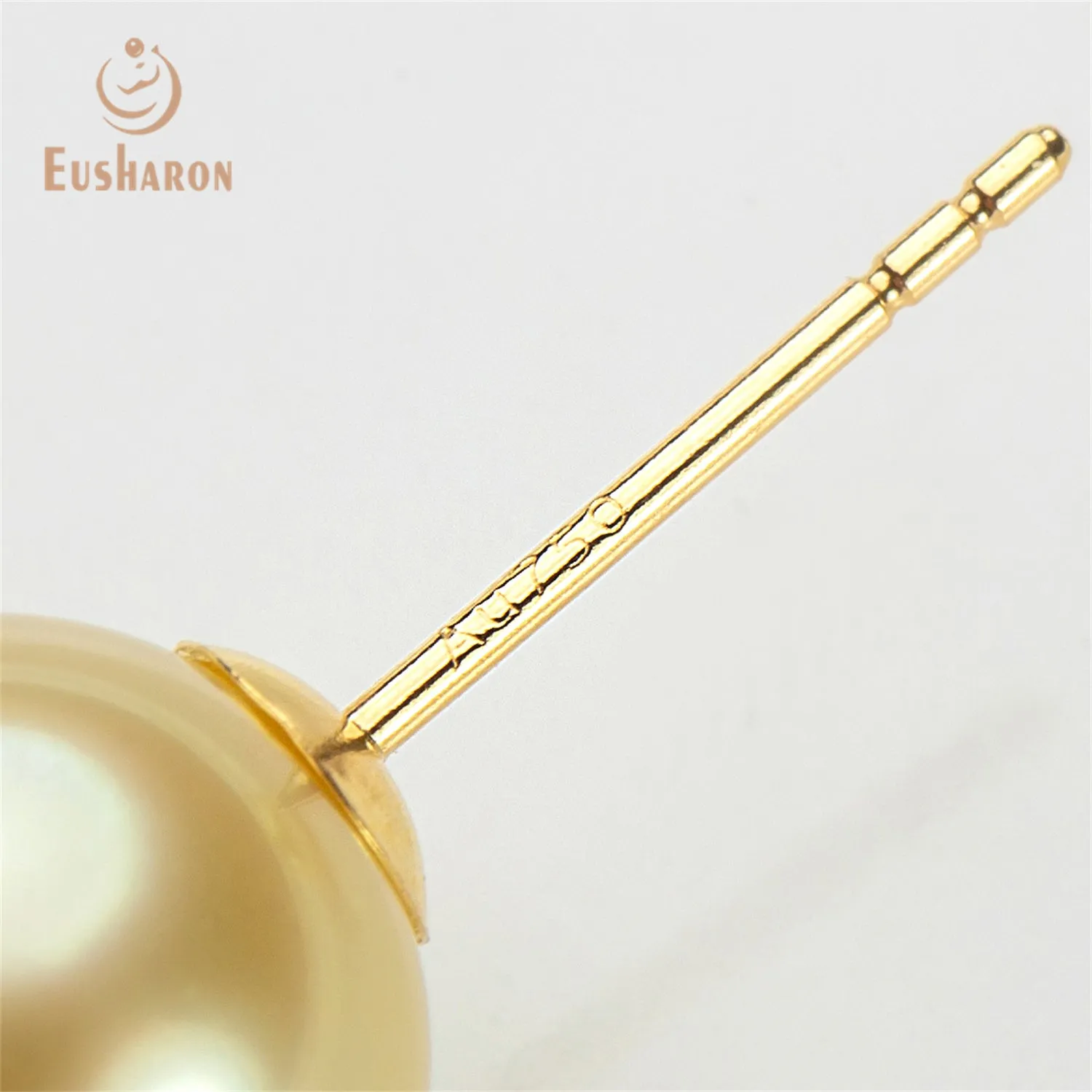 10-11mm AAA Gold South Sea Pearl 18K Earrings