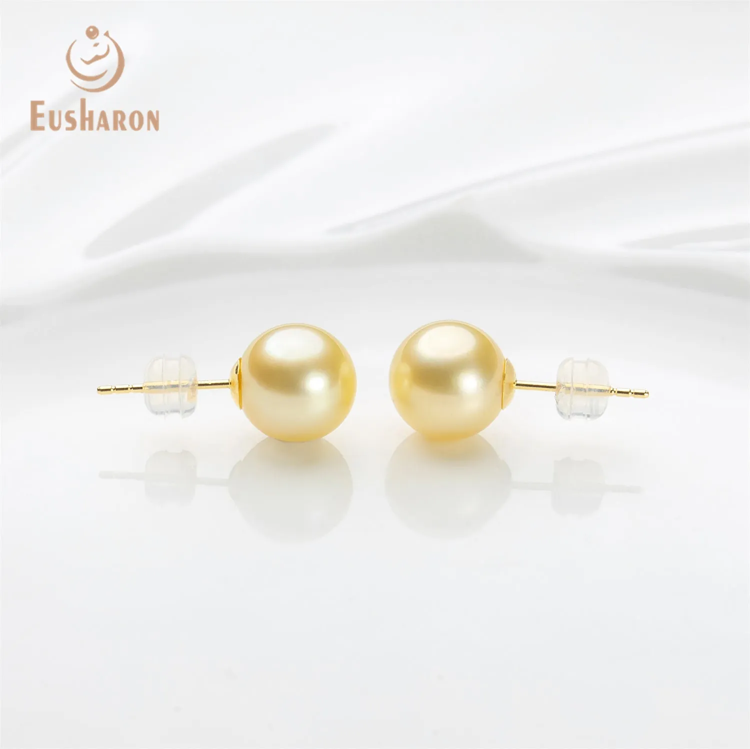 10-11mm AAA Gold South Sea Pearl 18K Earrings