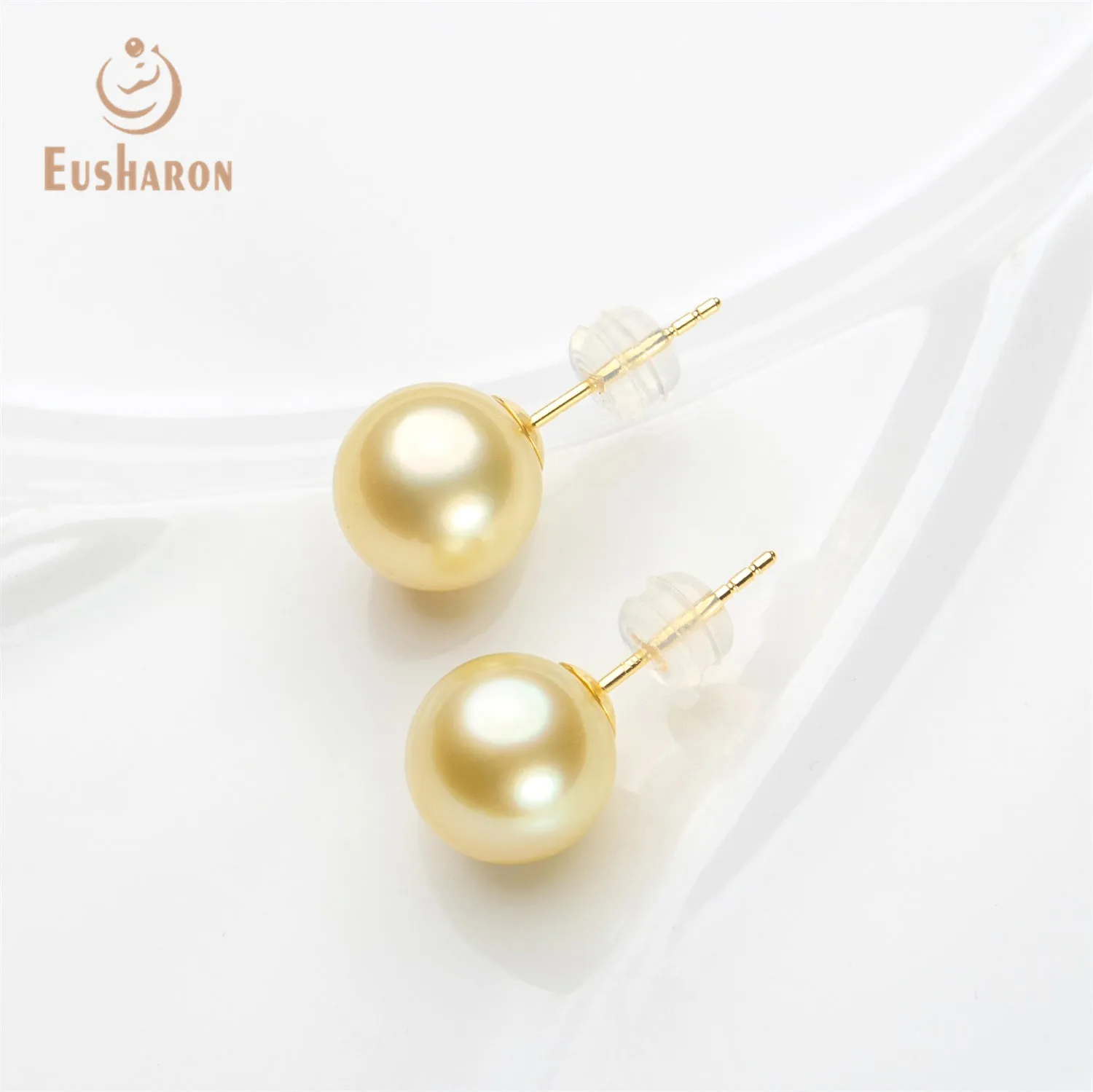 10-11mm AAA Gold South Sea Pearl 18K Earrings