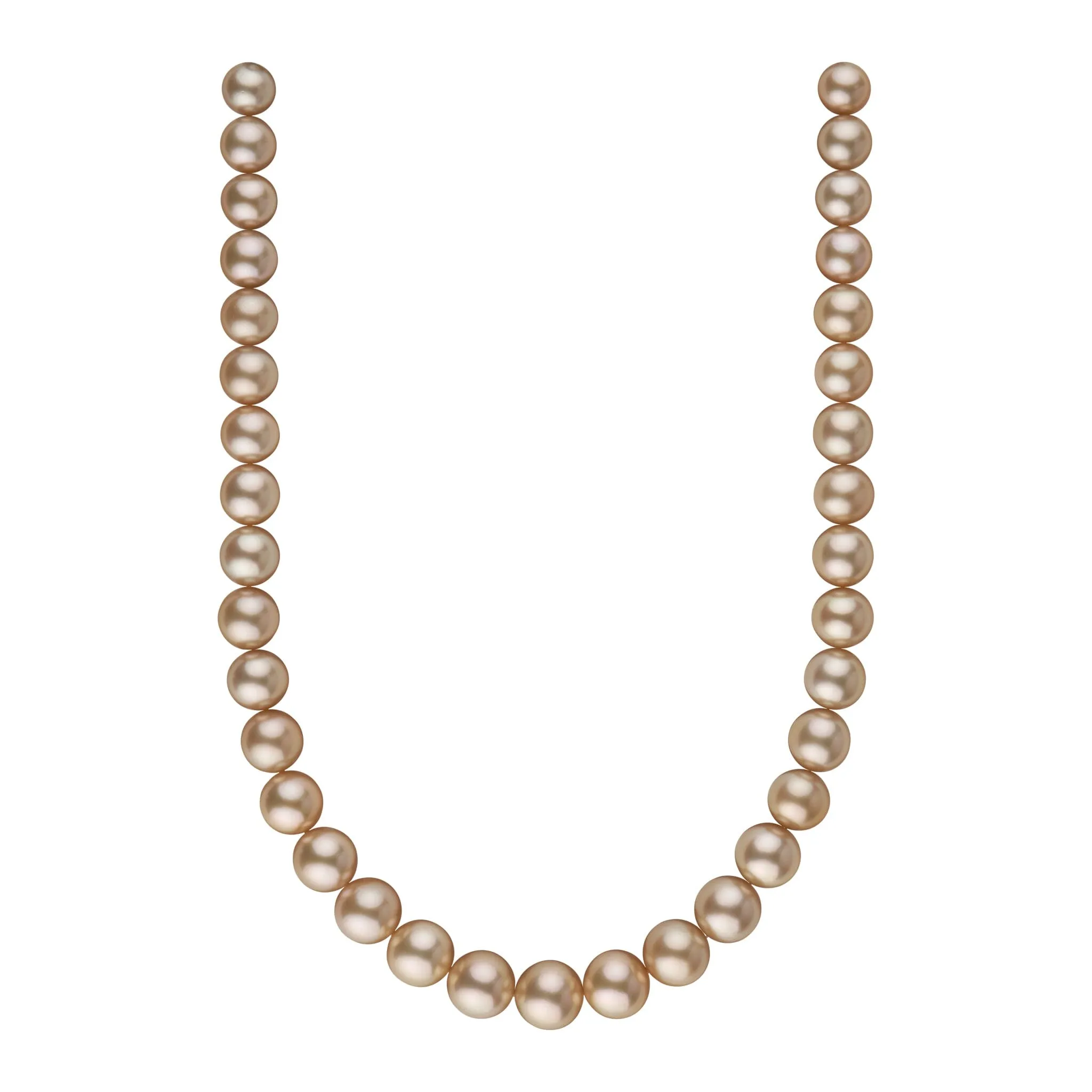 10.0-13.2 mm AA /AAA Golden South Sea Round Pearl Necklace