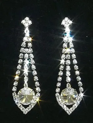 #10008E - 2.5" Rhinestone Dangling Earring