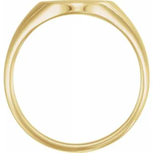 10K Yellow 11x9.5 mm Oval Signet Ring
