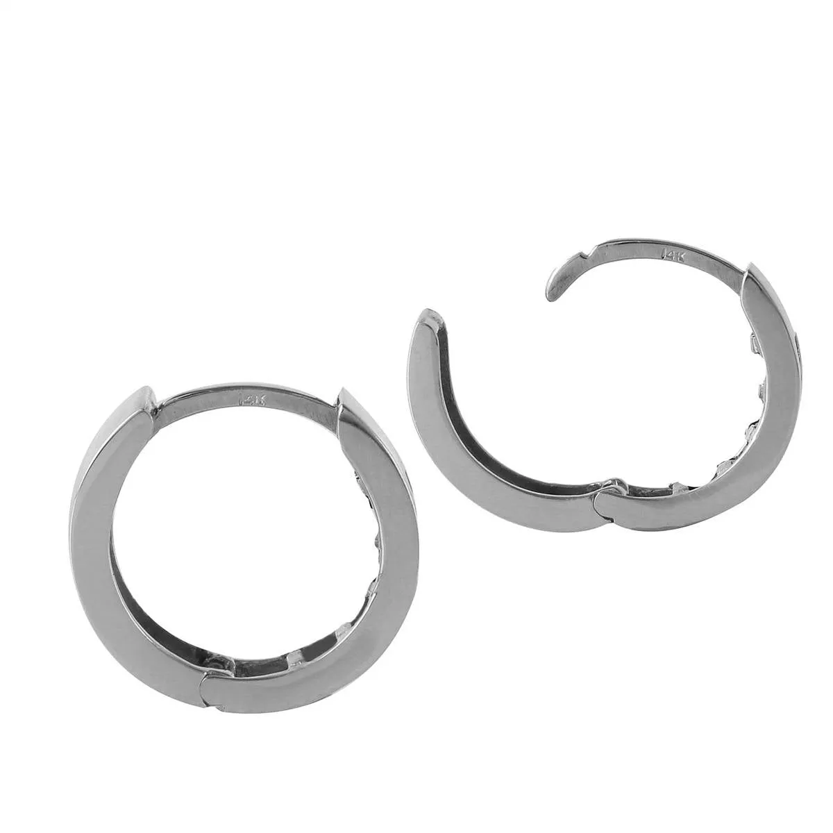 1.28 Carat 14K Solid White Gold Hoop Earrings Natural Multi Gemstones