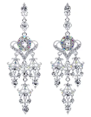 #14244 - Filigree Crown Heart Dangle Earrings