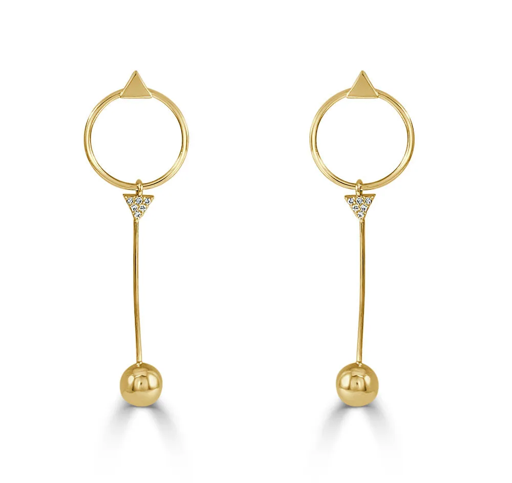 14k Gold & Diamond Earrings - 0.10ct