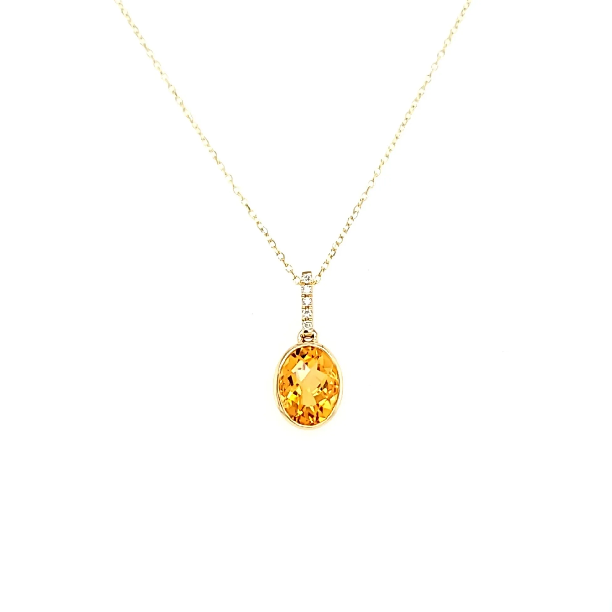 14k Yellow Gold Citrine Necklace (I7992)