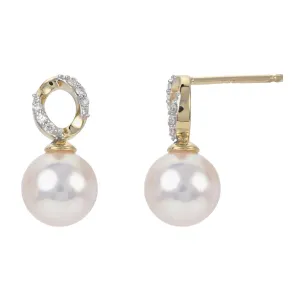 14KY Gold Akoya Pearl Earrings