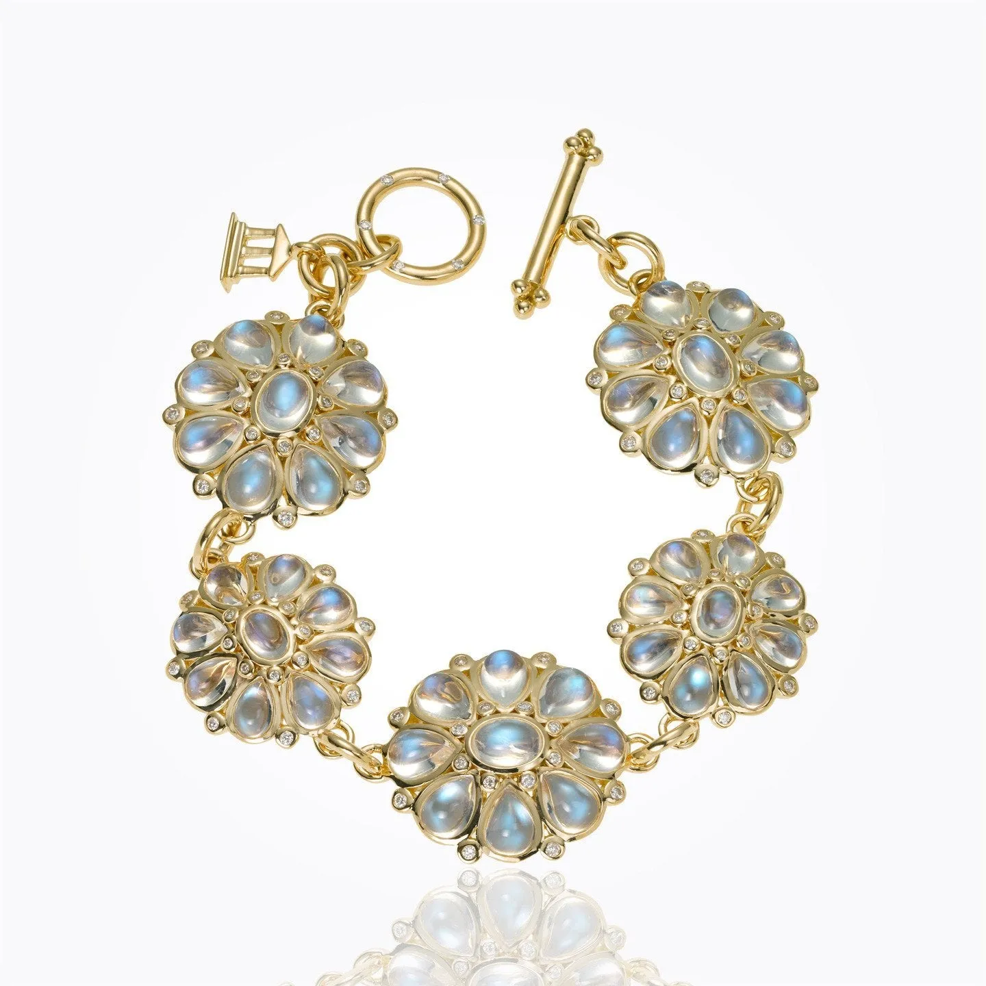 18K Blossom Bracelet with royal blue moonstone and diamond