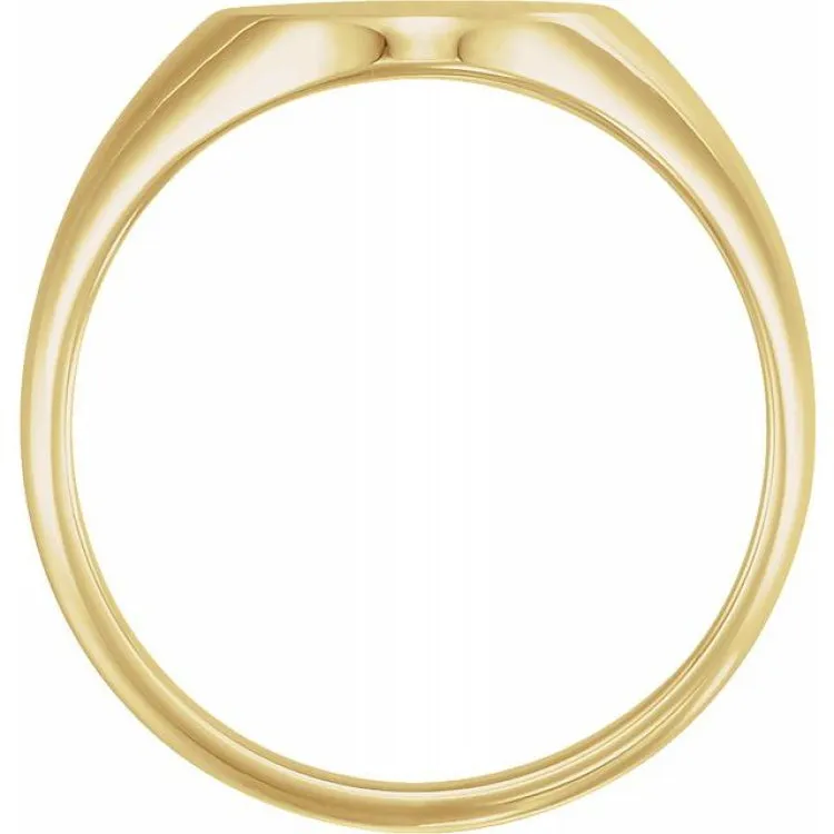 18K Yellow 12x10 mm Oval Signet Ring