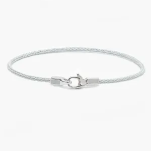 2mm Sailing Cable Bracelet With Sterling Silver Clasp (Off-White)