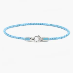 2mm Sailing Cable Bracelet With Sterling Silver Clasp (Santorini Blue)