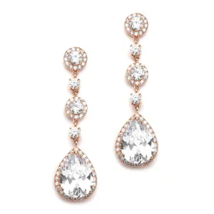 3 Tier Dream Pear Shaped Drop Earrings