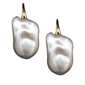 306-07-G | WILD PEARL DROP EARRING ( GRAY/GOLD)
