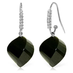 31.18 Carat 14K Solid White Gold Taste Of Sweetness Black Spinel Diamond