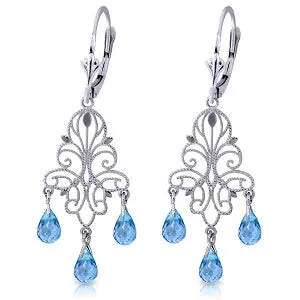 3.75 Carat 14K Solid White Gold Take Me Home Blue Topaz Earrings
