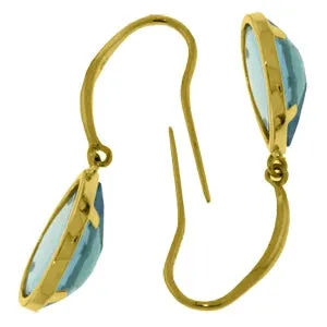 5 Carat 14K Solid Yellow Gold Unstoppable Blue Topaz Earrings