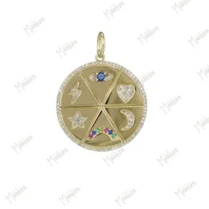 6 Charm Disc Pendant