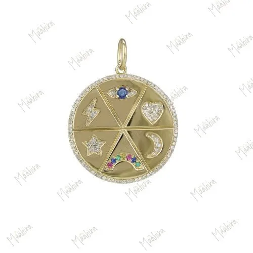 6 Charm Disc Pendant