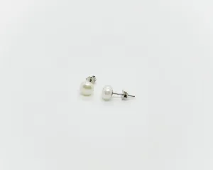 6mm Size Freshwater Pearl Earrings 925 Sterling Silver Stud