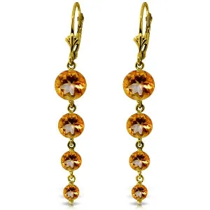 7.8 Carat 14K Solid Yellow Gold Drizzle Citrine Earrings