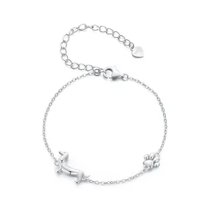 925 Sterling Silver Dachshund Charm Bracelet