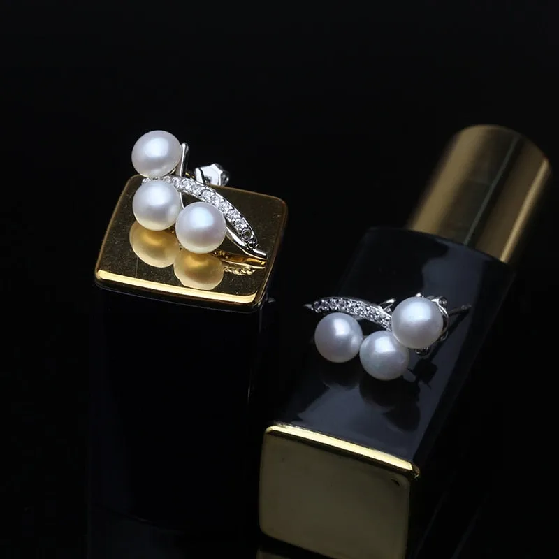 925 Sterling Silver Earrings with Freshwater Pearl