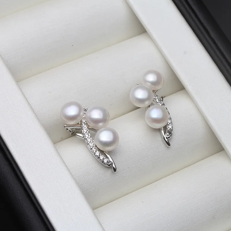 925 Sterling Silver Earrings with Freshwater Pearl