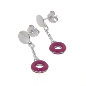 ACQUARELLO DANGLE ROUND ROSE VIOLET EARRING