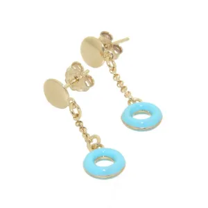 ACQUARELLO DANGLE ROUND TURQUOISE EARRING