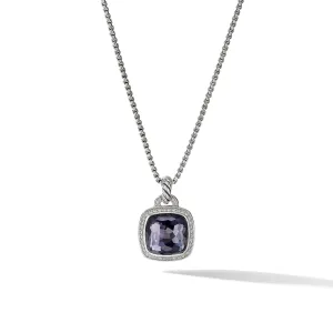 Albion® Pendant in Sterling Silver with Black Orchid and Diamonds\, 14mm