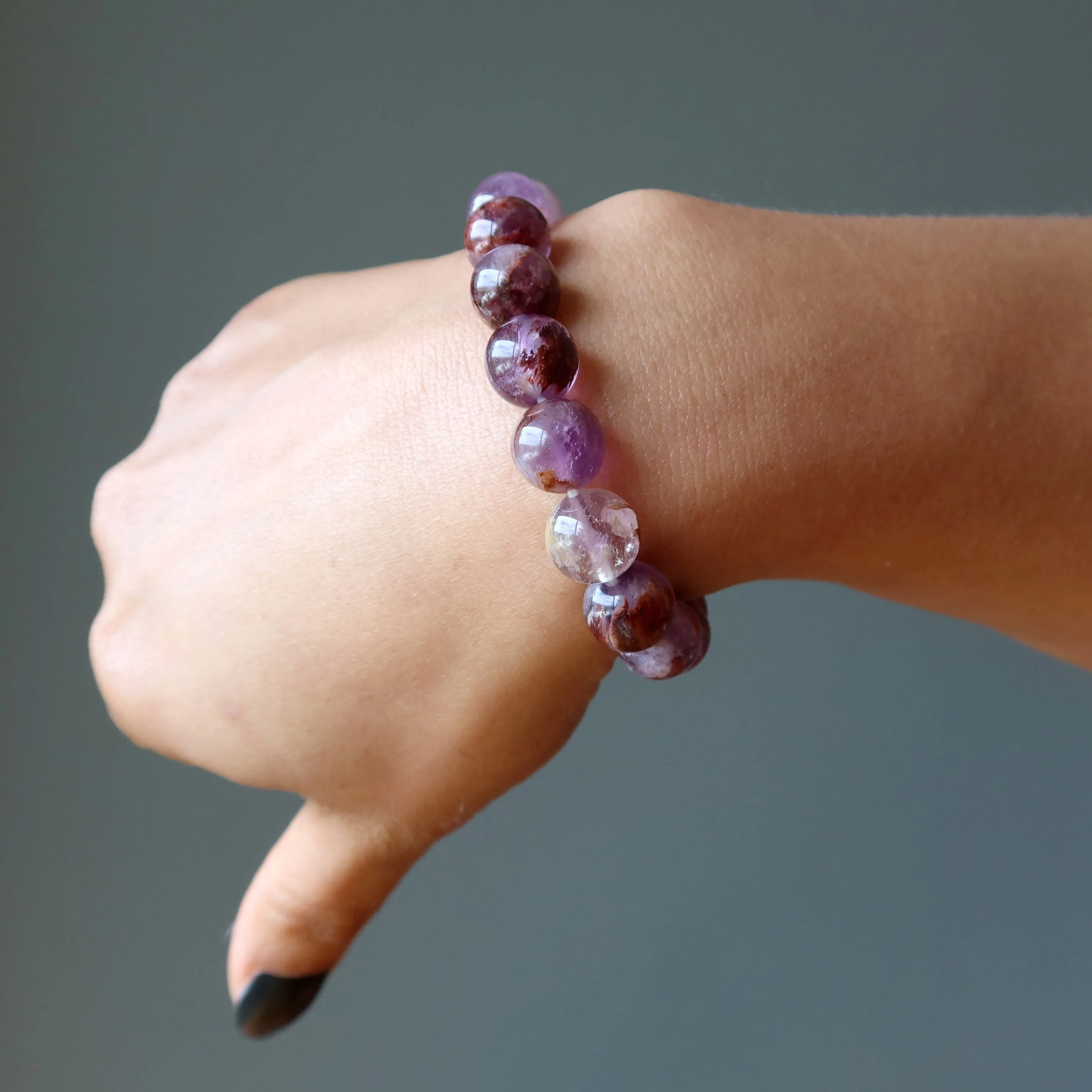 Amethyst Bracelet Fire Goethite