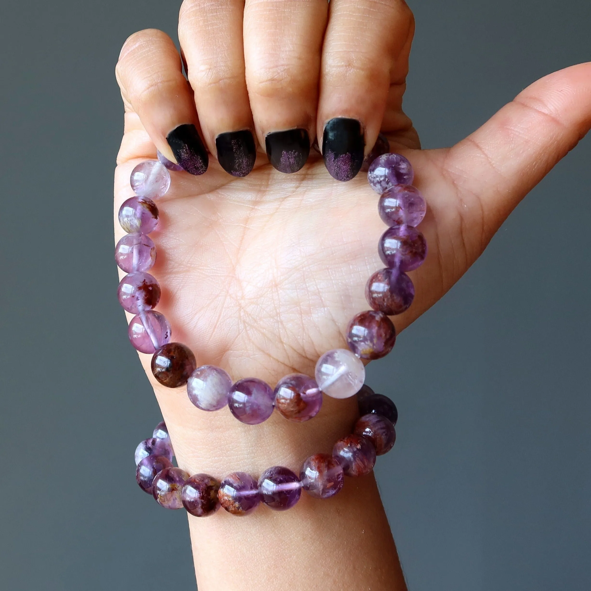 Amethyst Bracelet Fire Goethite