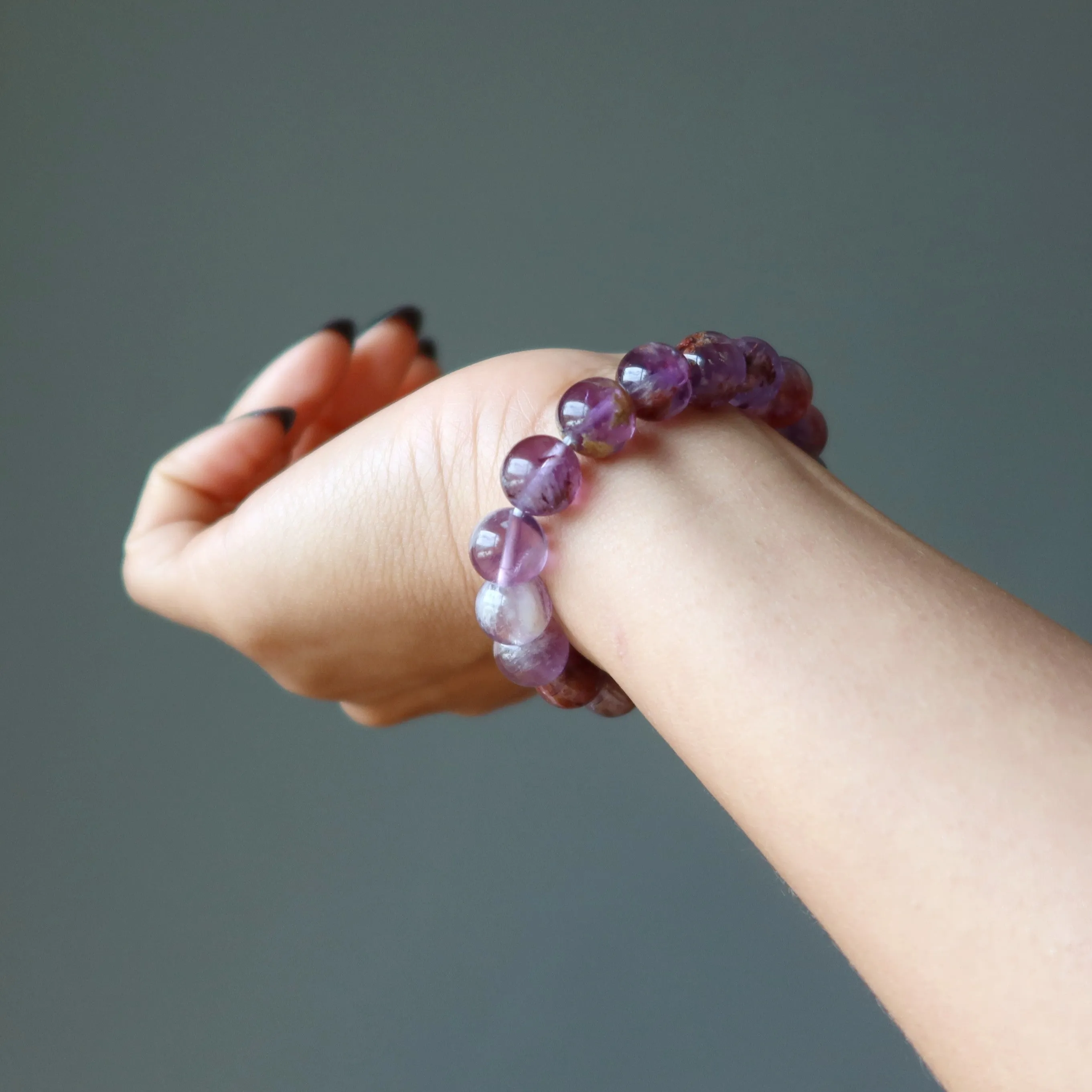 Amethyst Bracelet Fire Goethite