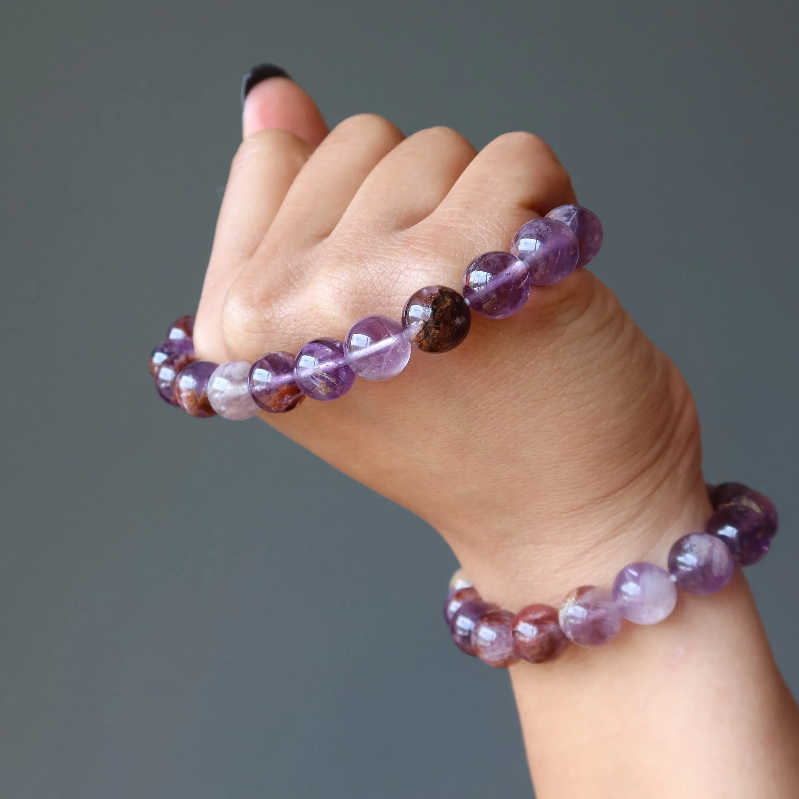 Amethyst Bracelet Fire Goethite