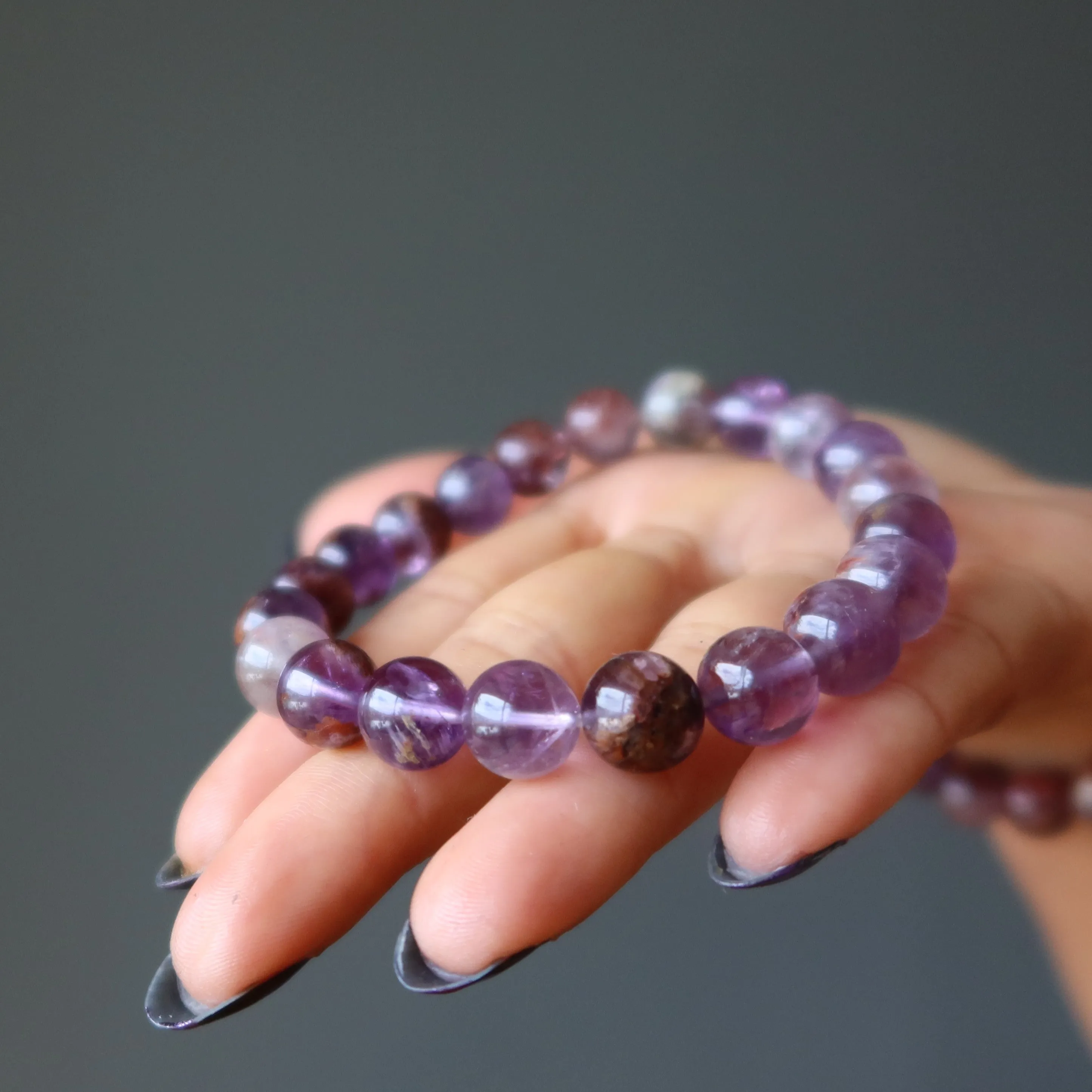 Amethyst Bracelet Fire Goethite