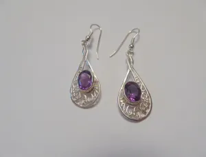 Amethyst Paisley Earrings