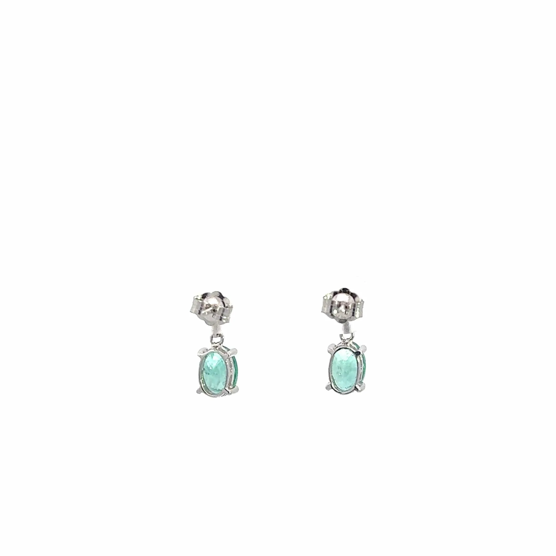 Baikalla™ Classic 14k White Gold Emerald Dangle Earrings