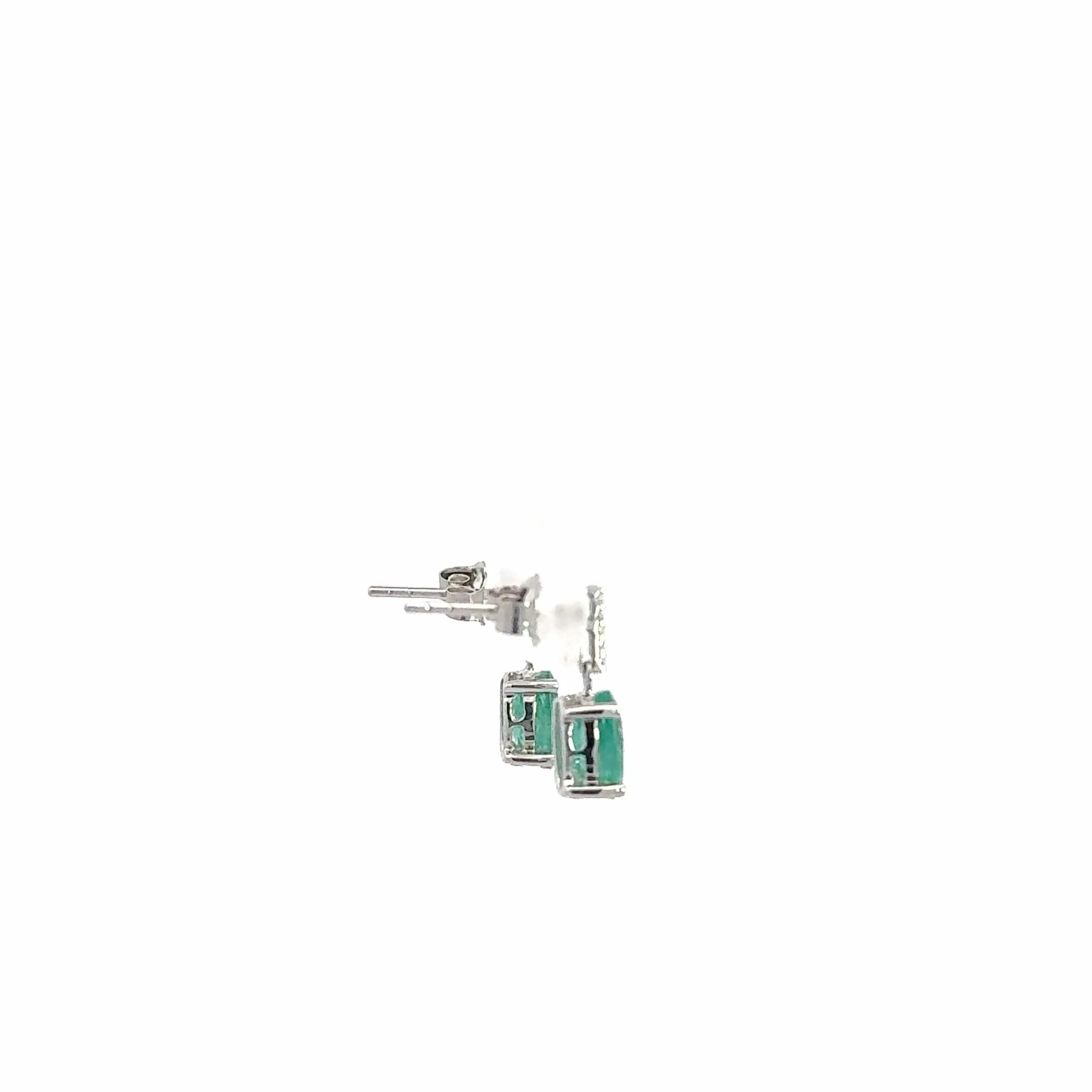 Baikalla™ Classic 14k White Gold Emerald Dangle Earrings