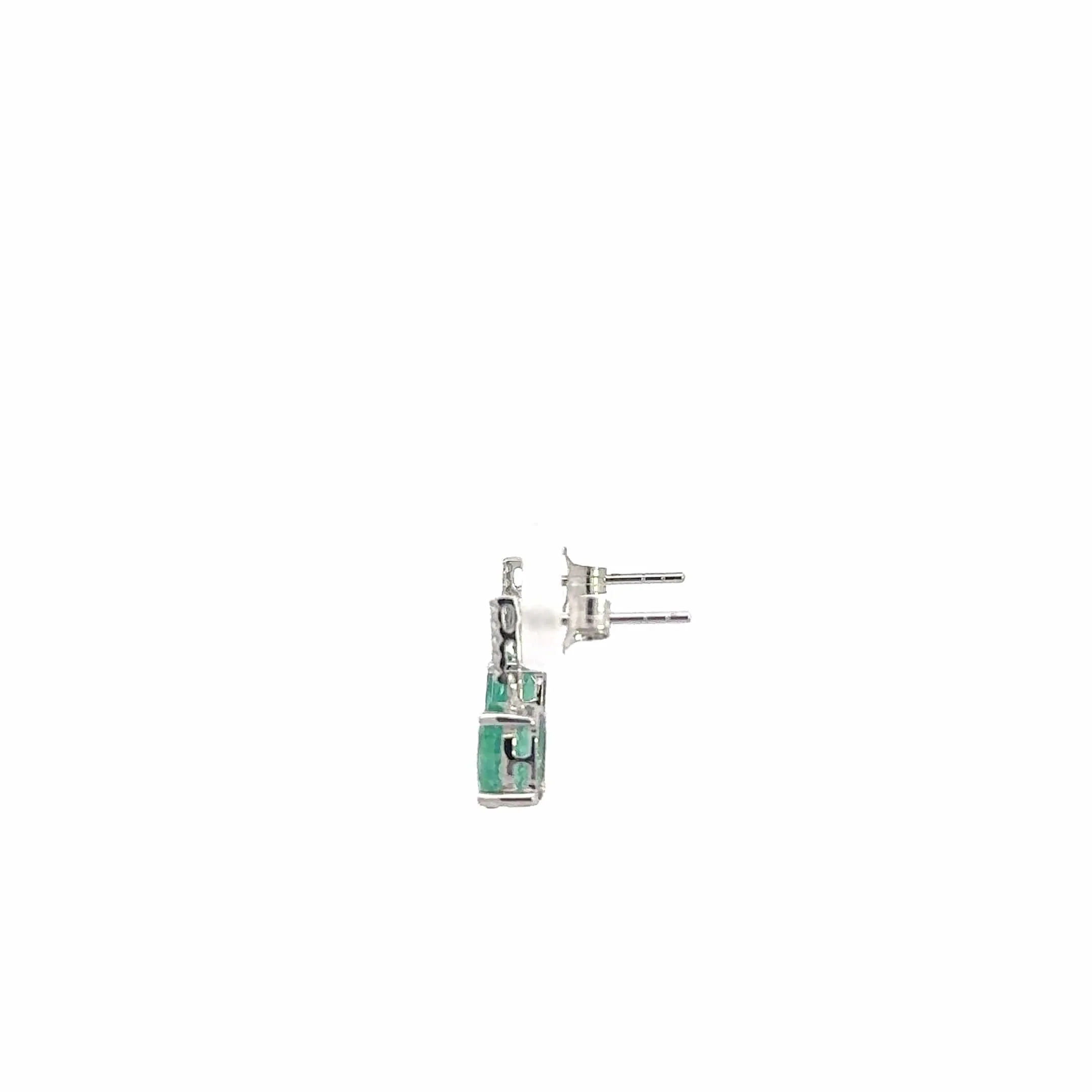 Baikalla™ Classic 14k White Gold Emerald Dangle Earrings