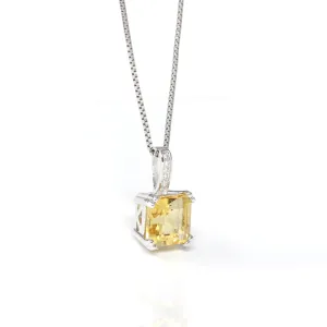 Baikalla™ Classic Sterling Silver Natural Amethyst Citrine Pendant Necklace With CZ