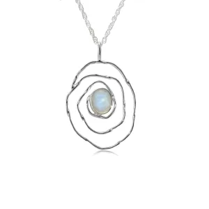 Banyan Spiral Necklace with Rainbow Moonstone