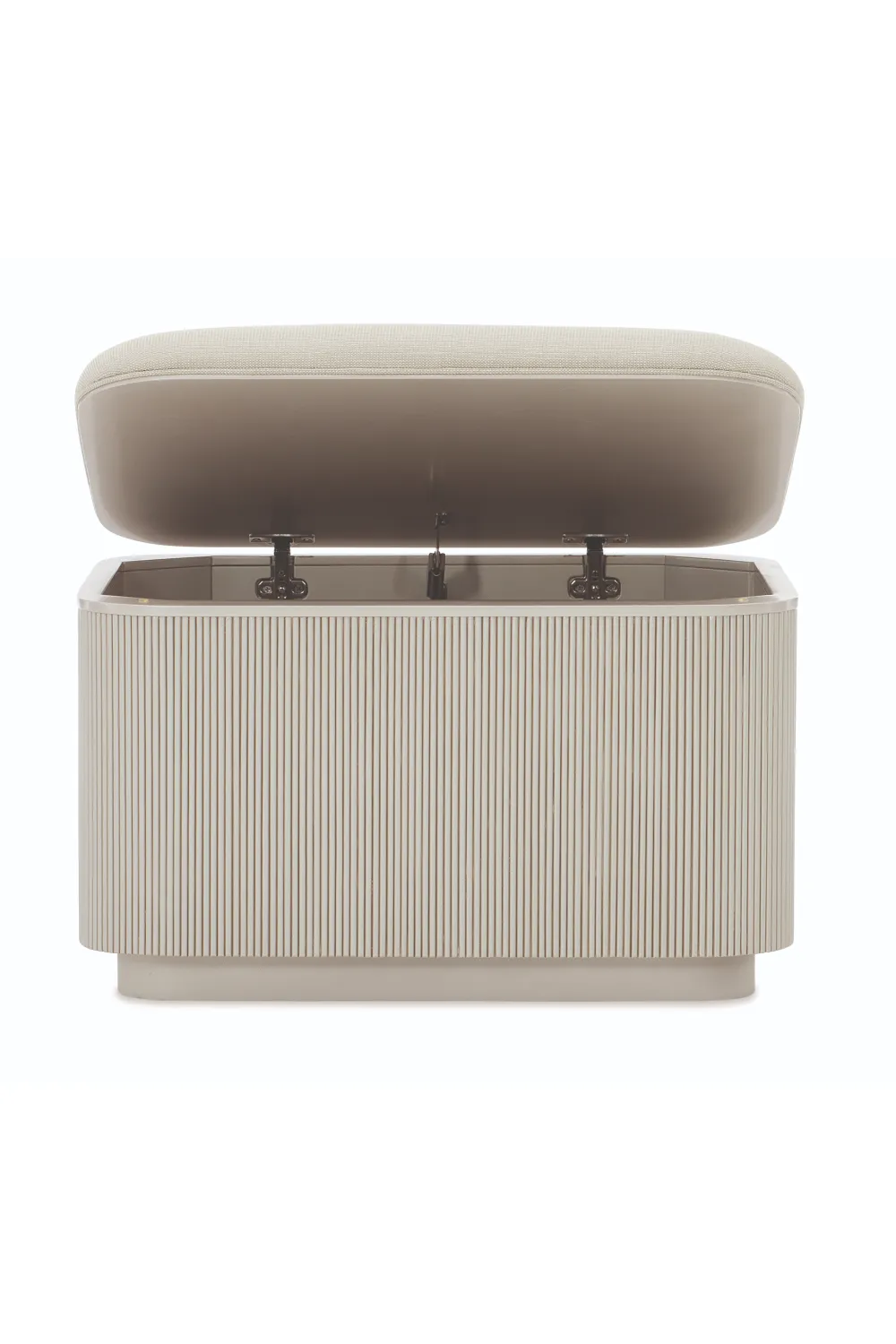 Beige Fluted Storage Ottoman | Caracole For The Love Of