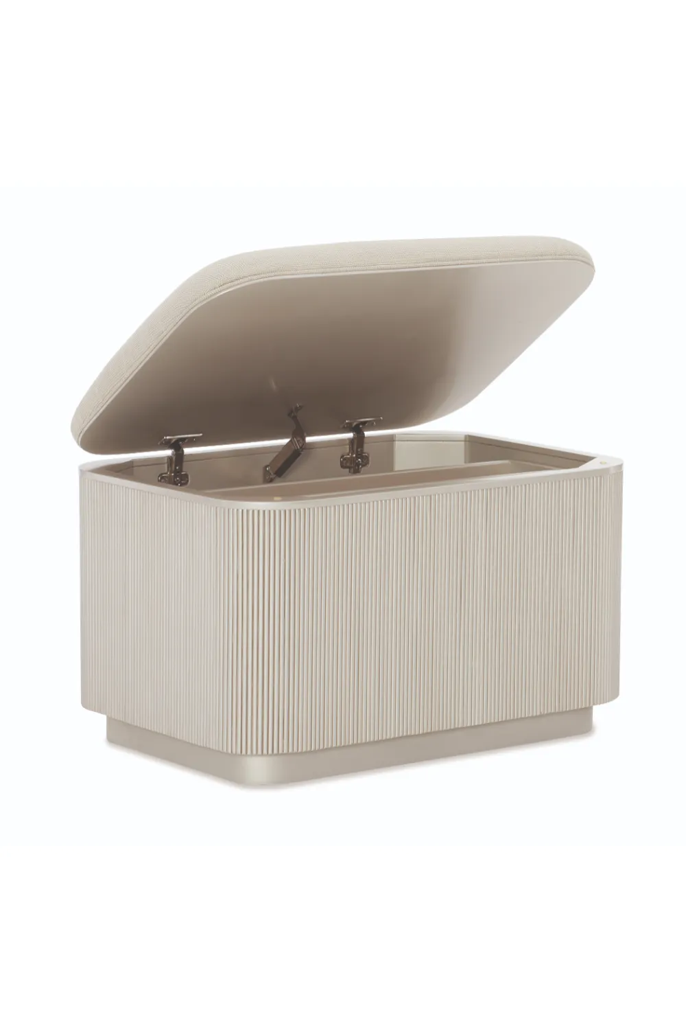 Beige Fluted Storage Ottoman | Caracole For The Love Of
