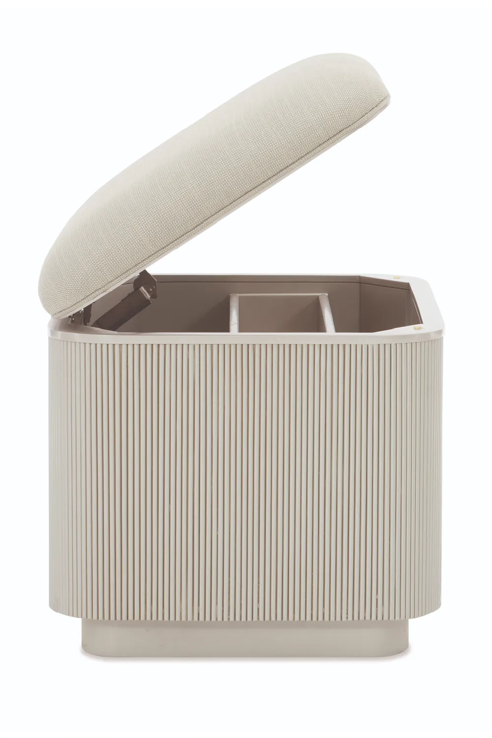 Beige Fluted Storage Ottoman | Caracole For The Love Of