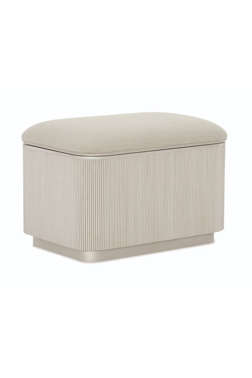 Beige Fluted Storage Ottoman | Caracole For The Love Of