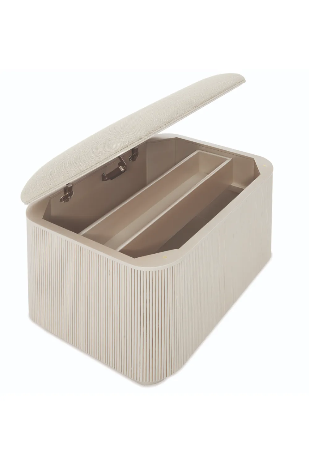 Beige Fluted Storage Ottoman | Caracole For The Love Of