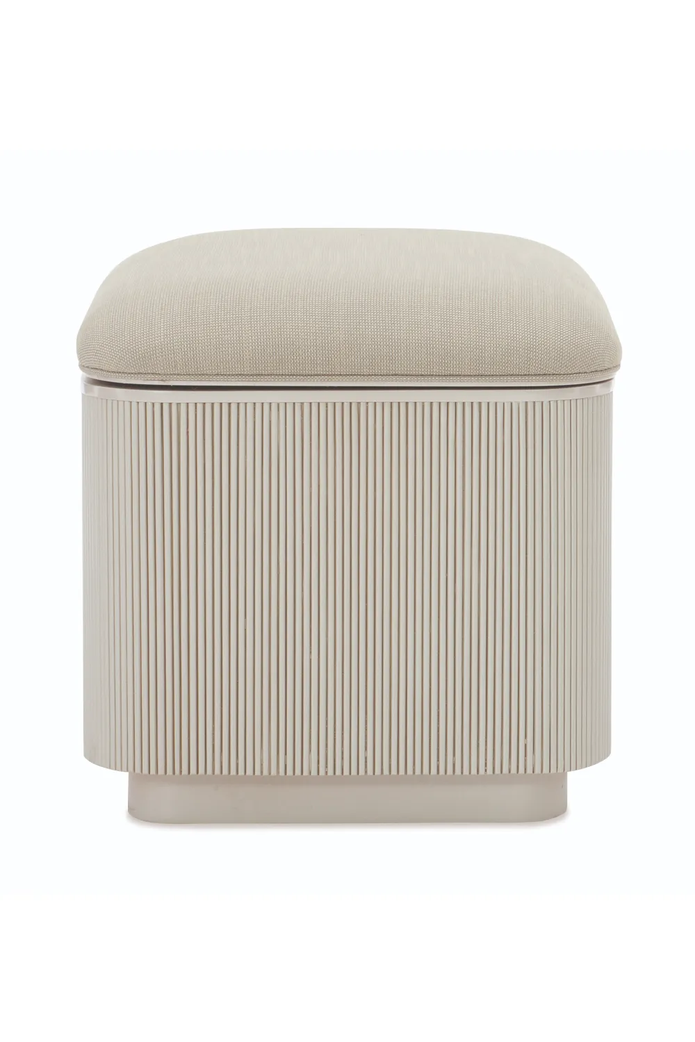 Beige Fluted Storage Ottoman | Caracole For The Love Of