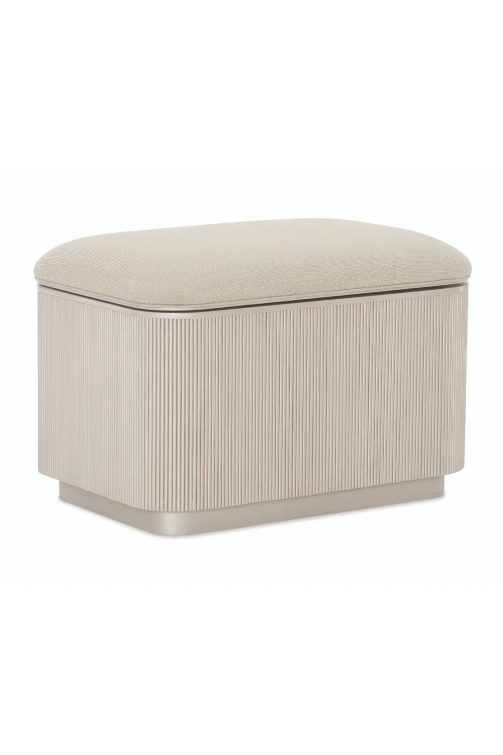 Beige Fluted Storage Ottoman | Caracole For The Love Of